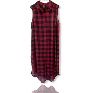 Torrid Button Down Sleeveless Checkered Blouse